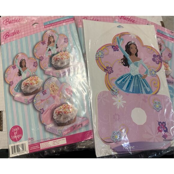 Hallmark Barbie 14 packs of 6 pink CupCake Holders Birthday Party (84 holders to - Picture 1 of 5